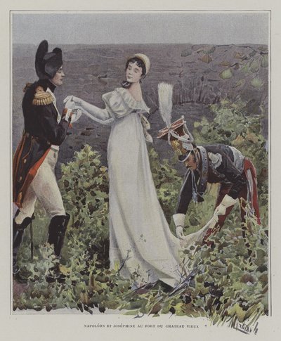 Napoleon und Josephine im Château-Vieux, Bayonne von after Felicien baron de Myrbach Rheinfeld