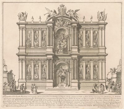 Die Seconda Macchina für die Chinea von 1746: Die Territorien des Königreichs Neapel von after Francisco Preciado de la Vega Miguel