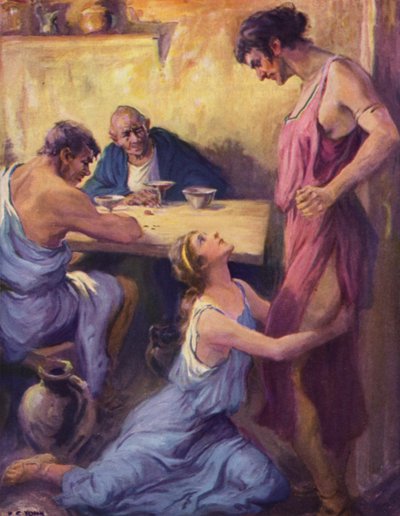 Nydia warf sich Stratonice zu Füßen von after Frederick Coffay Yohn