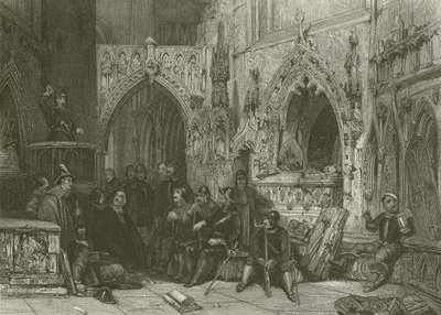 Puritanischer Soldat predigt von after George Cattermole