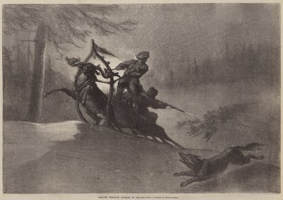 Lappenbauern von Wölfen verfolgt von Gustave after Dore