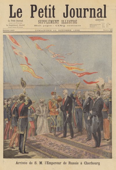 Ankunft von Zar Nikolaus II. von Russland in Cherbourg von after Henri Meyer