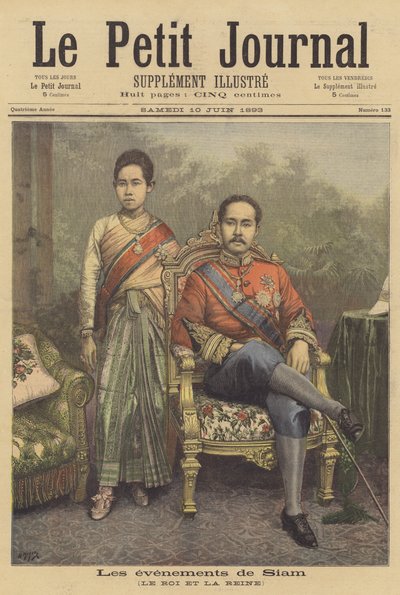Der König und die Königin von Siam von after Henri Meyer