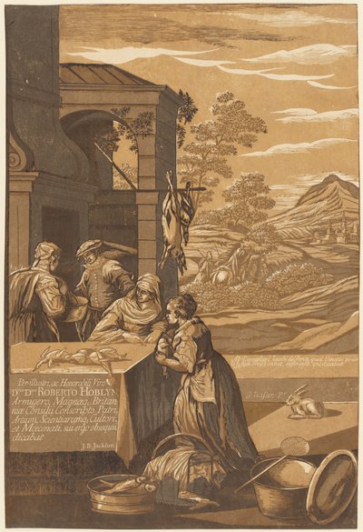 Der reiche Mann und der arme Lazarus (linkes Panel) von after Jacopo Bassano John Baptist Jackson