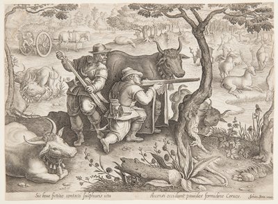 Hirschjagd von after Jan van der Straet, called Stradanus