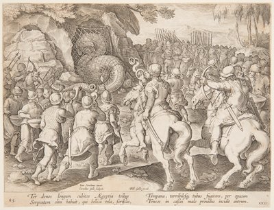 Die Schlange fangen von after Jan van der Straet, called Stradanus