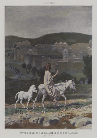 Detail von Einzug Jesu in Jerusalem am Palmsonntag von after Jean Leon Gerome