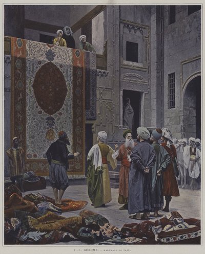 Teppichhändler in Kairo von after Jean Leon Gerome