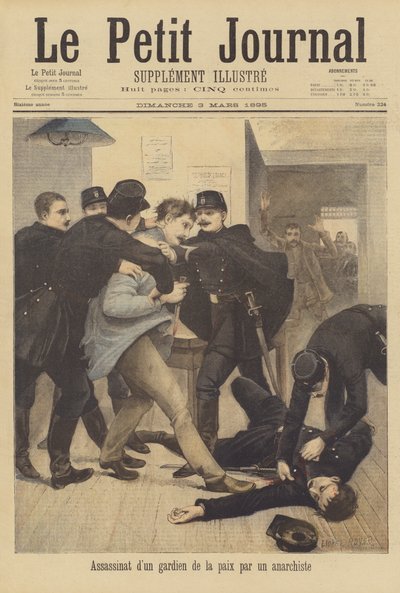 Mord an einem Polizisten durch einen Anarchisten von after Lionel Royer