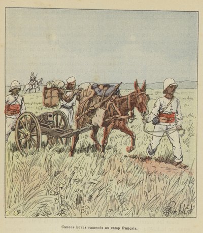 Hova-Kanonen ins französische Lager gebracht von after Louis Charles Bombled