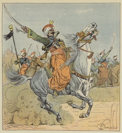 Kaiserliche Garde, Mameluck, Eskadron dem Regiment der berittenen Jäger zugeteilt von after Louis Charles Bombled