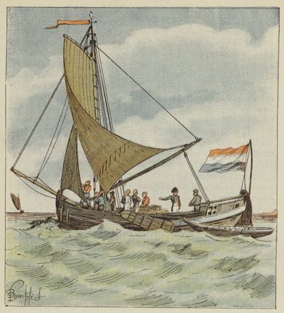Der Kaiser schenkt einem holländischen Piloten ein Boot von after Louis Charles Bombled