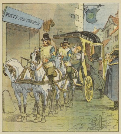 Der Kaiser steigt in den Wagen von Marie-Louise von after Louis Charles Bombled
