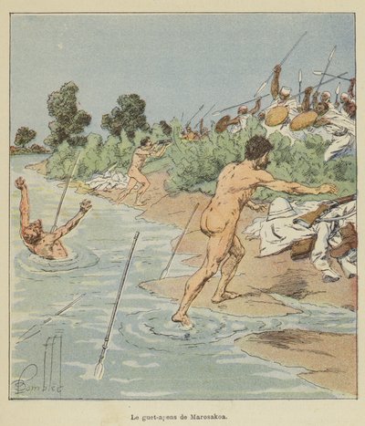 Der Hinterhalt von Marosakoa von after Louis Charles Bombled