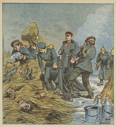 Die Preußen verbrennen ihre Toten von after Louis Charles Bombled
