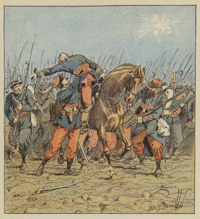 Tod des Obersts de Fonlongue von after Louis Charles Bombled