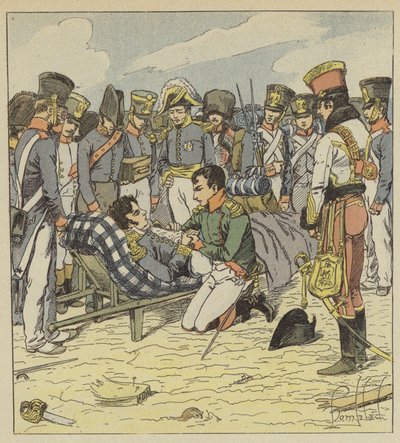 Napoleon und der sterbende Marschall Lannes von after Louis Charles Bombled