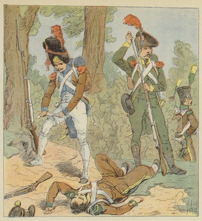 Italienische Truppen, Piemontesische Legion, Schlachtinfanterie, 1806, Italienische Legion, 1800 von after Louis Charles Bombled