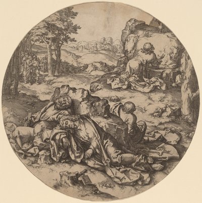 Christus am Ölberg von after Lucas van Leyden