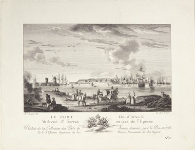 Hafen von Saint-Malo (Le port de St. Malo) von after Nicolas Marie Ozanne