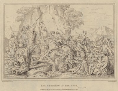 Der Schlag auf den Felsen, Exodus von after Nicolas Poussin