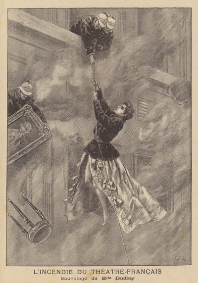 Brand im Théâtre-Français, Paris von after Oswaldo Tofani