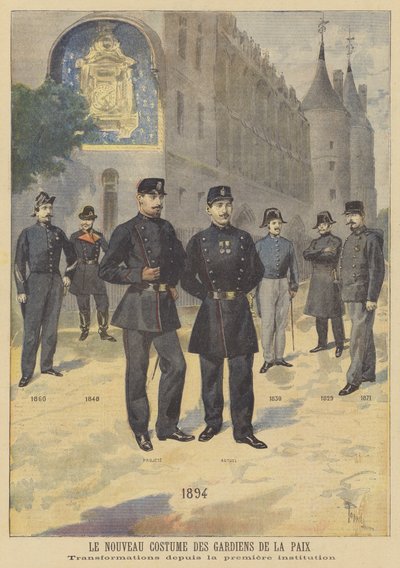Neue Uniformen für die Polizei von after Oswaldo Tofani