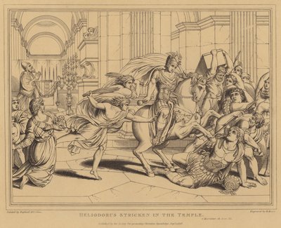 Heliodor wird im Tempel geschlagen, 2 Makkabäer von after Raphael