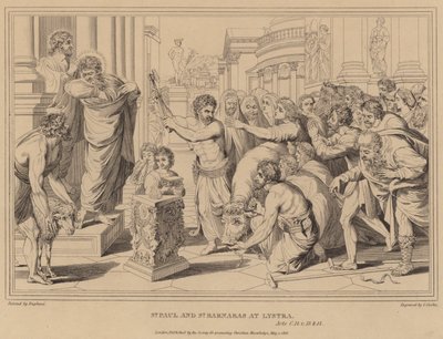 St. Paulus und St. Barnabas in Lystra, Apostelgeschichte von after Raphael
