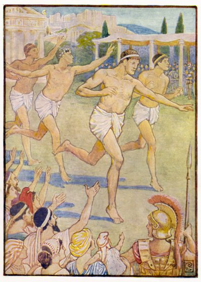In den frühesten Zeiten war ein einfacher Fußlauf das einzige Ereignis von after Walter Crane