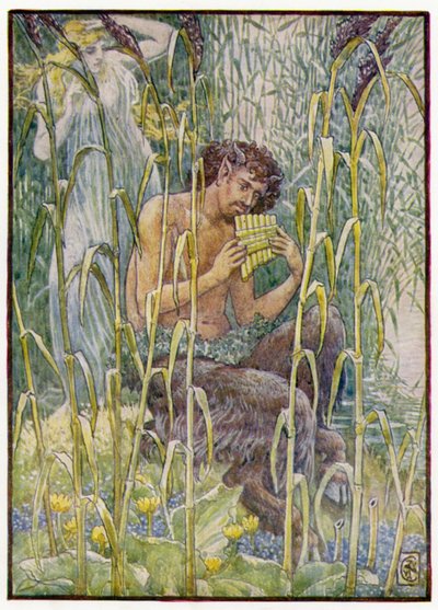 Süß, durchdringend süß war die Musik von Pans Flöte von after Walter Crane