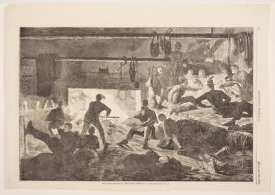 Winterquartiere im Lager – Das Innere einer Hütte von after Winslow Homer