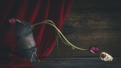 Dunkler floraler Schädel von alan shapiro