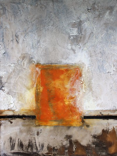 Texturiertes Orangenes Rechteck von andrea de ranieri