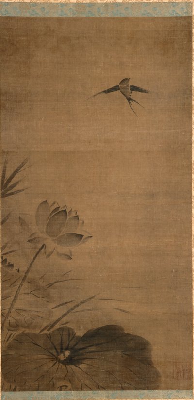Schwalbe und Lotus von attributed to Fachang Muqi