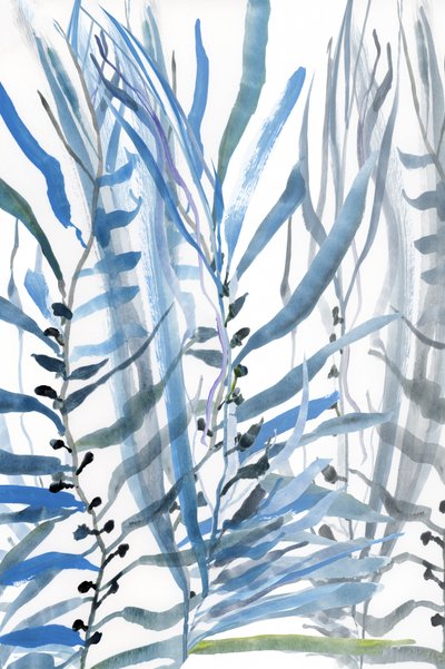 Fließende blaue Botanicals von cartissi