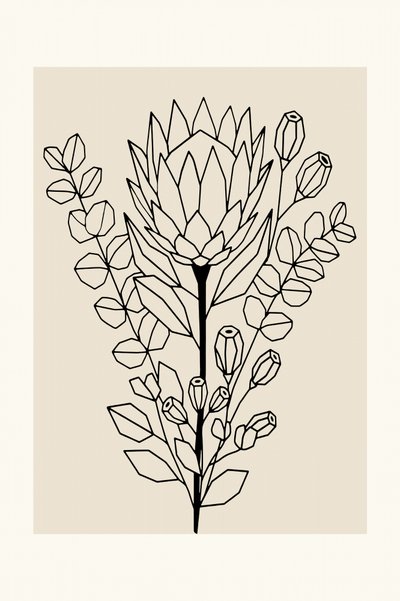Minimalistische Protea Eukalyptus von cartissi