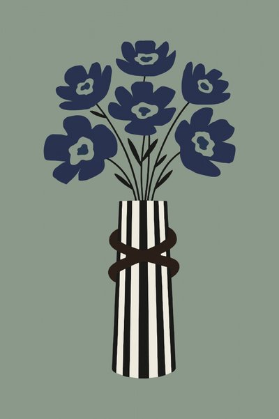 Moderner Blauer Blumenstrauß von cartissi