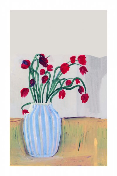 Rote Blumen Stillleben von cartissi
