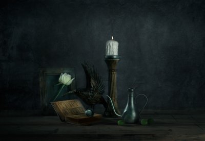 Gotische Rose und Krähe von chenyi wang