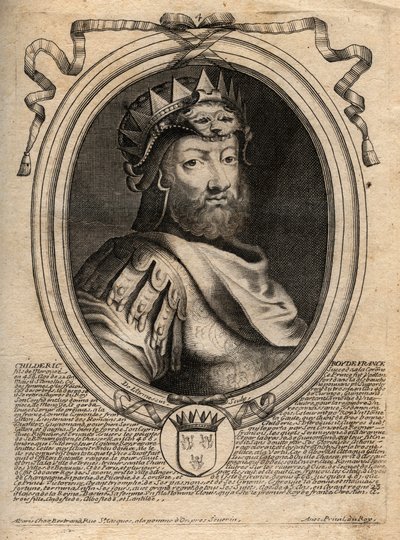 Porträt von Childerich I., König der Salischen Franken (436-481) - CHILDERIC I König der Salischen Franken - Gravur aus 