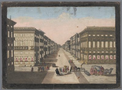Blick auf die Strada Nuova in Genua von familie Remondini (attributed to)