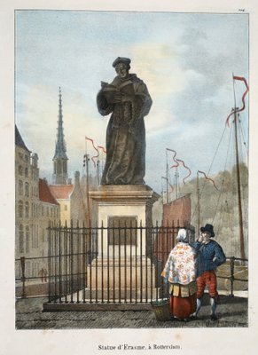 Statue dErasme, ein Rotterdam, c.1895 (photochrom) von Belgian School