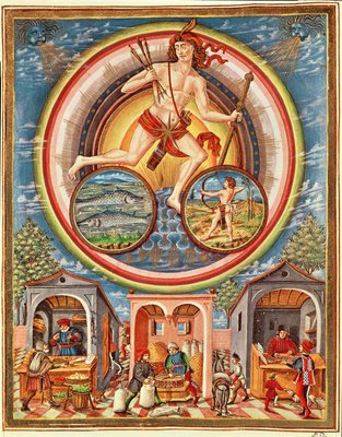 Frau Lat 209 folxv Jupiter, von De Sphaera, c.1470 (zum Detail siehe 125839)