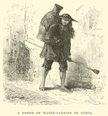 Ein Pongo oder Wasserträger von Cuzco von Edouard Riou