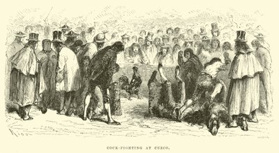 Hahnkampf bei Cuzco von Edouard Riou