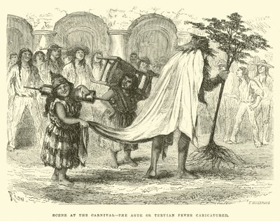 Szene am Karneval, das Ague oder Tertian Fieber karikiert von Edouard Riou