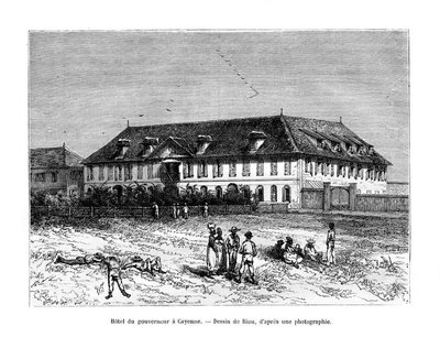 The Governors House, Cayenne, Französisch-Guyana, Südamerika, 19. Jahrhundert von Edouard Riou