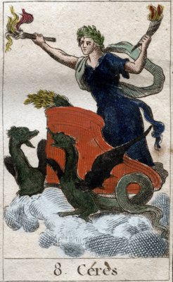 Darstellung von Ceres auf seinem Wagen, Göttin des Ackerbaus, der Ernte ...