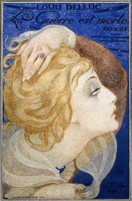 Ein Buchumschlagdesign für &39;La Guerre est Morte&39; von Louis Delluc von Gerda Marie Frederike Wegener